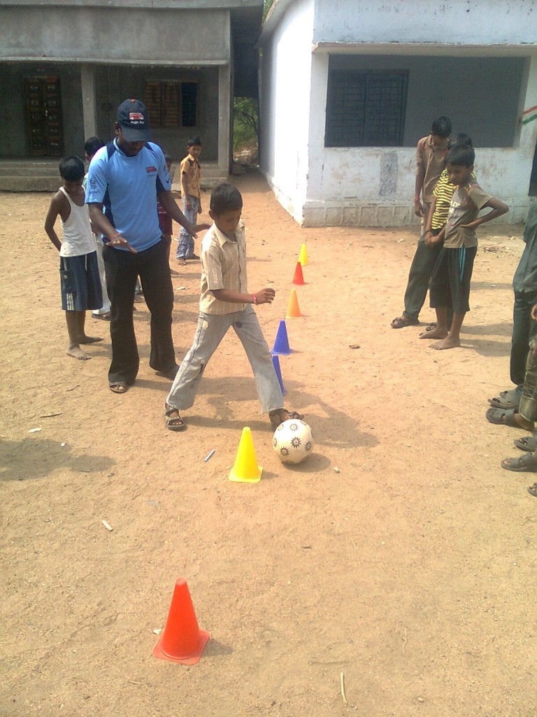 Raju wants to play tournaments Raju enjoying a football session